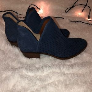 Blue Perforated Lucky Baley Booties size 8